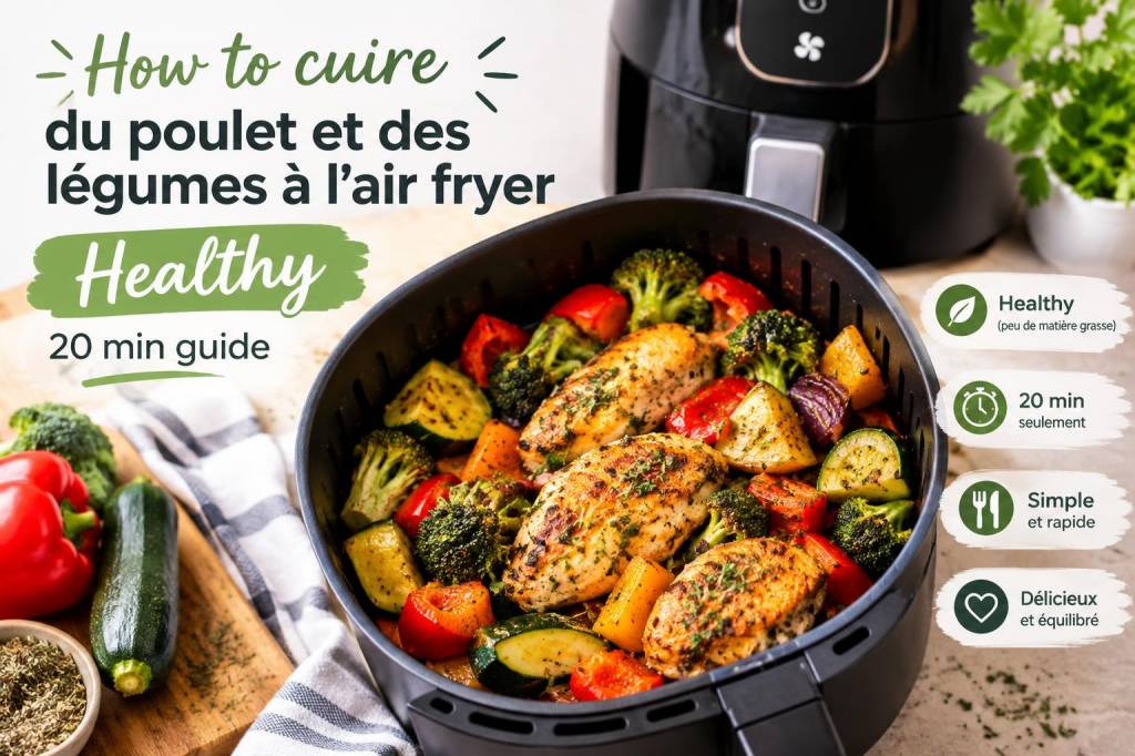 How to cuire du poulet et des légumes à lair fryer: healthy 20-min guide